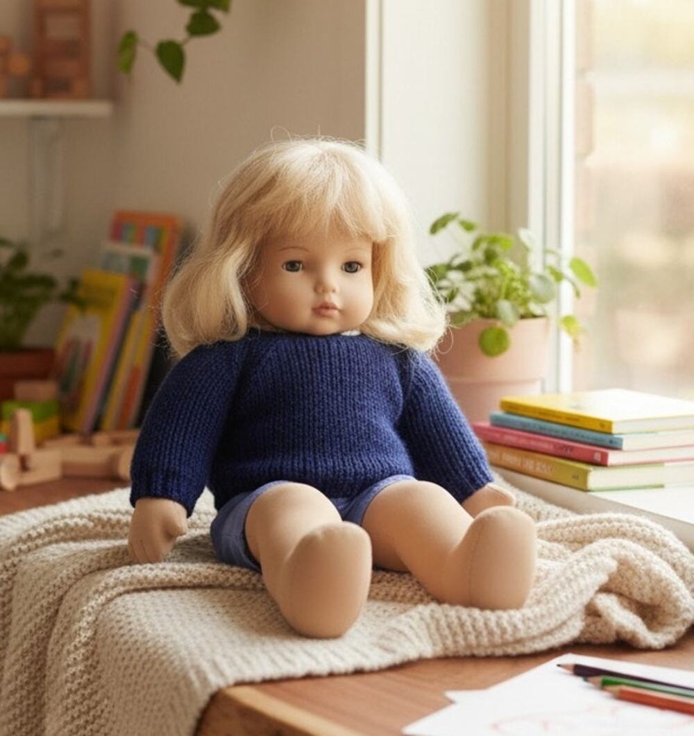 Heidi Ott Doll 17" Porcelain Head Blonde Hair Brown Eyes Vintage Collectible
